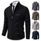 Men Stand Collar Thick Warm Cardigan Sweater Winter Casual Coat 3