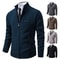 Men Stand Collar Thick Warm Cardigan Sweater Winter Casual Coat 4