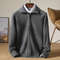Men 100 Percent Merino Wool Stand Up Collar Cardigan Zipper Coat 9