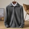 Men 100 Percent Merino Wool Stand Up Collar Cardigan Zipper Coat 9