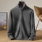 Men 100 Percent Merino Wool Stand Up Collar Cardigan Zipper Coat 2
