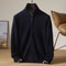 Men 100 Percent Merino Wool Stand Up Collar Cardigan Zipper Coat 3