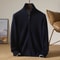 Men 100 Percent Merino Wool Stand Up Collar Cardigan Zipper Coat 7