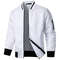 Men Long Sleeve Zipper Jacket Stand Collar Solid Color Baseball Sweatshirt 0