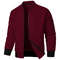 Men Long Sleeve Zipper Jacket Stand Collar Solid Color Baseball Sweatshirt 8