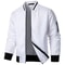 Men Long Sleeve Zipper Jacket Stand Collar Solid Color Baseball Sweatshirt 5