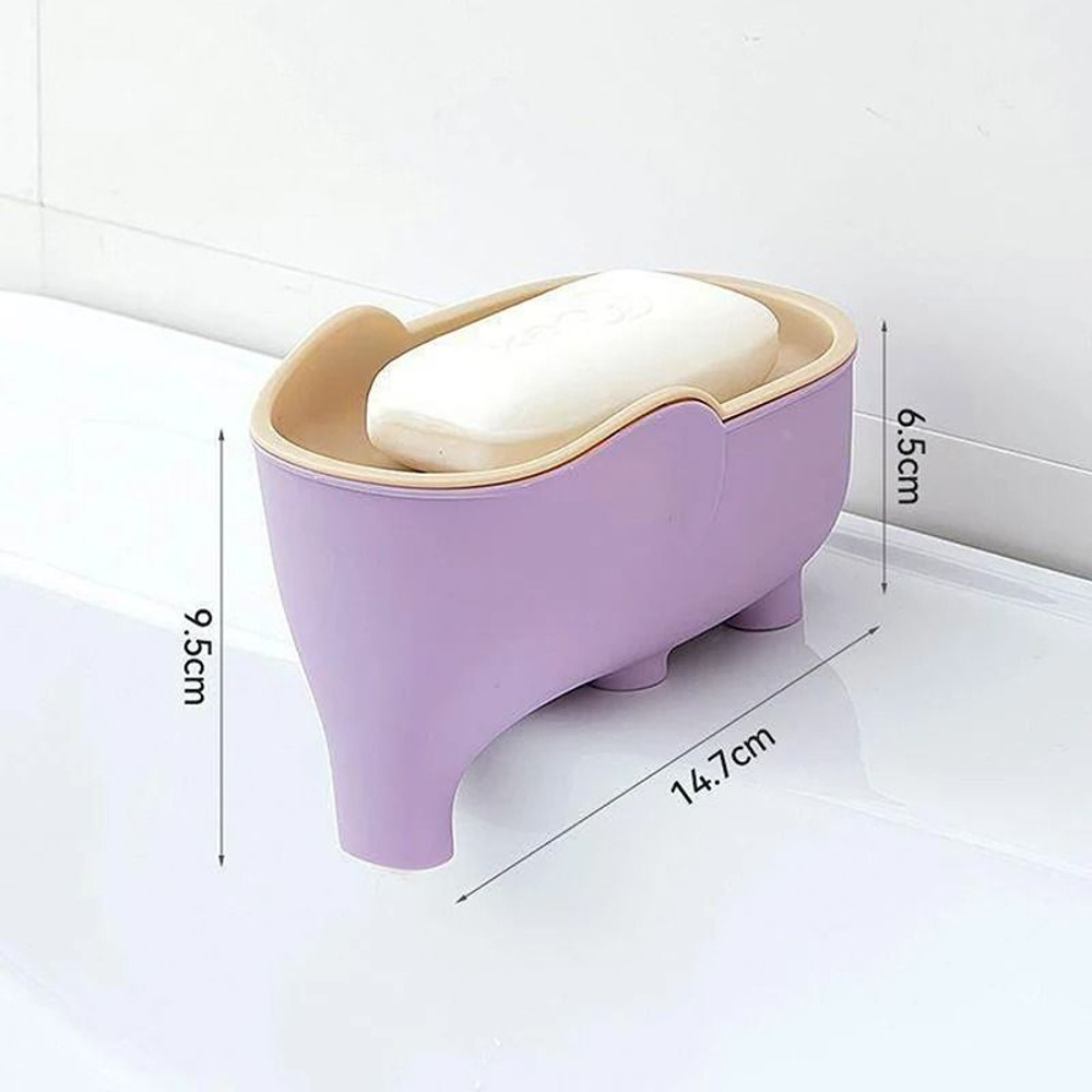 Elephant Double Layer Soap Box Portable Non Slip Soap Box With Lid 9