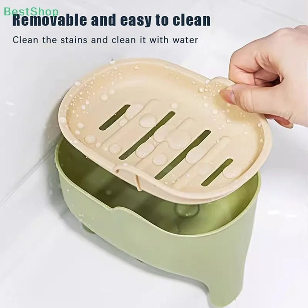 Elephant Double Layer Soap Box Portable Non Slip Soap Box With Lid 4