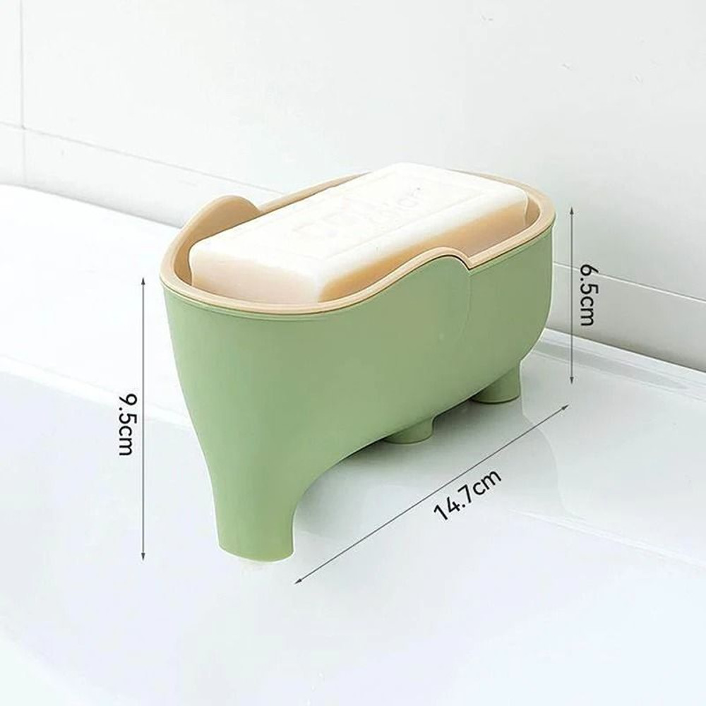 Elephant Double Layer Soap Box Portable Non Slip Soap Box With Lid 6