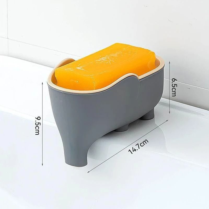 Elephant Double Layer Soap Box Portable Non Slip Soap Box With Lid 7