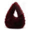 Solid Color Faux Fur Bag For Women Winter Soft Plush Handbag Tote 9