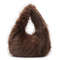 Solid Color Faux Fur Bag For Women Winter Soft Plush Handbag Tote 10