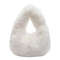 Solid Color Faux Fur Bag For Women Winter Soft Plush Handbag Tote 8