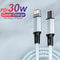 PD 30W Charger Cable USB A To Type C Lightning Fast Charging Data Line 0