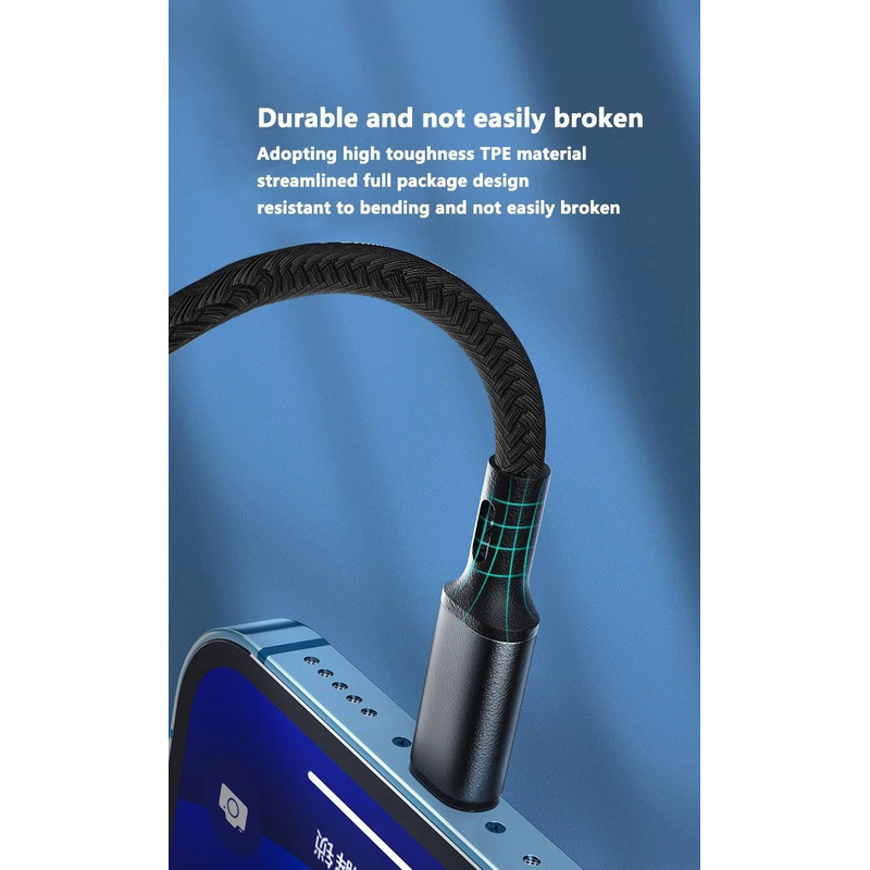 PD 30W Charger Cable USB A To Type C Lightning Fast Charging Data Line 4