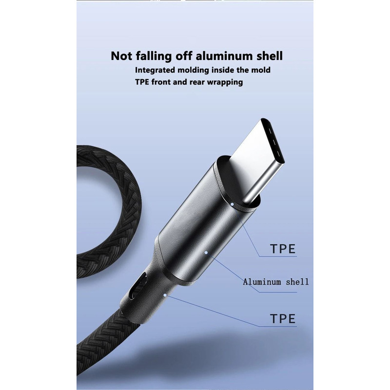 PD 30W Charger Cable USB A To Type C Lightning Fast Charging Data Line 5