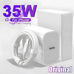35 w fast charger cable for iphone 12 13 14 pro max xr xs plus usb-c to lightning