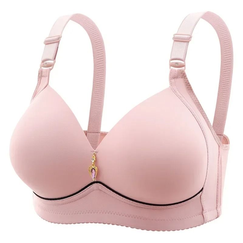 Mom Brassiere Without Steel Ring Breathable Gathered Ladies Underwear Thin Cup Glossy Bra 6