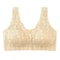 Soft Cup Front Button Bra Breathable Wireless Tank Top Lace Large Size Bra 9
