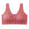Soft Cup Front Button Bra Breathable Wireless Tank Top Lace Large Size Bra 6