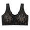 Soft Cup Front Button Bra Breathable Wireless Tank Top Lace Large Size Bra 7