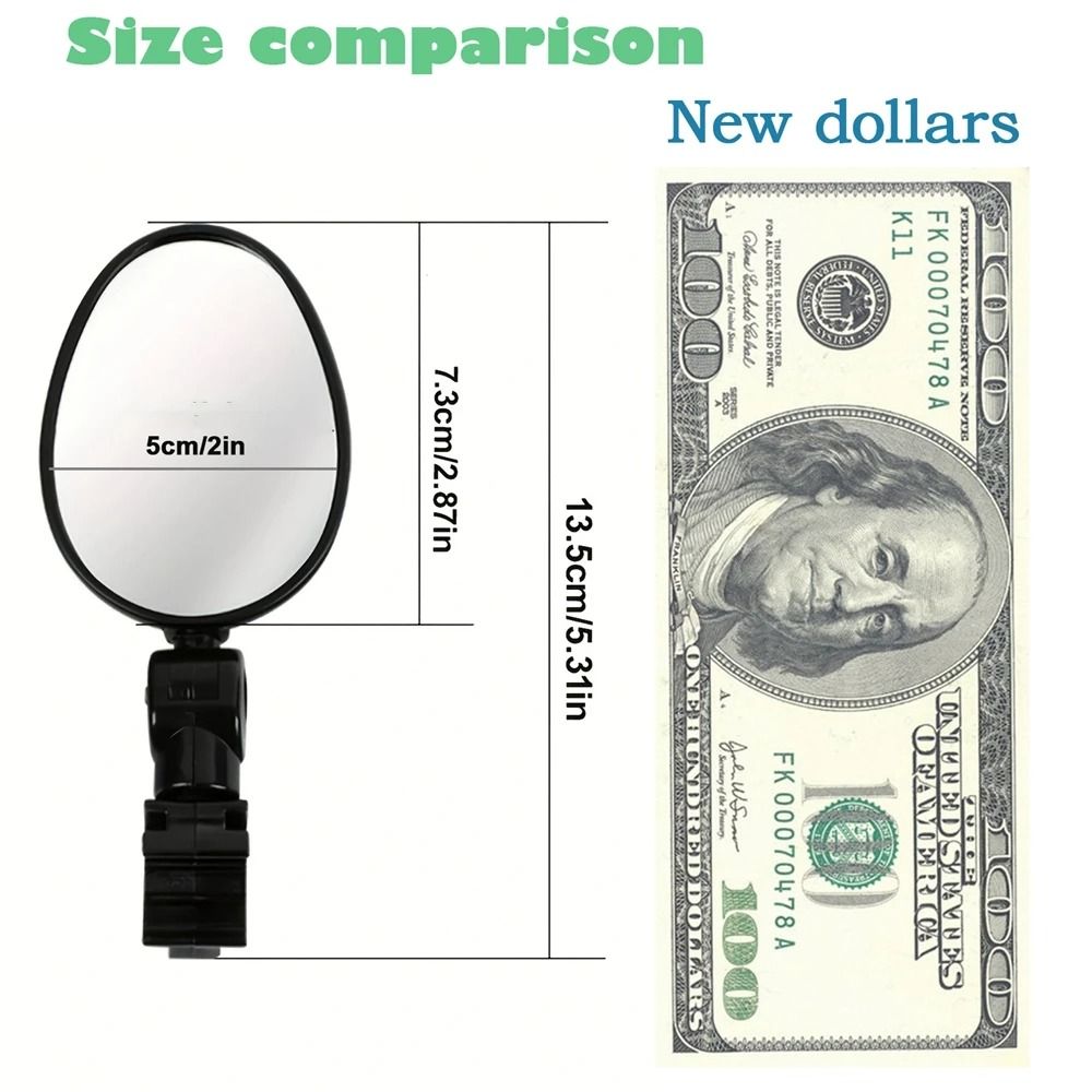 2PCS Bicycle Rearview Mirror 360 Degree Adjustable Rotatable Universal Handlebar Rear View Mirrors 2