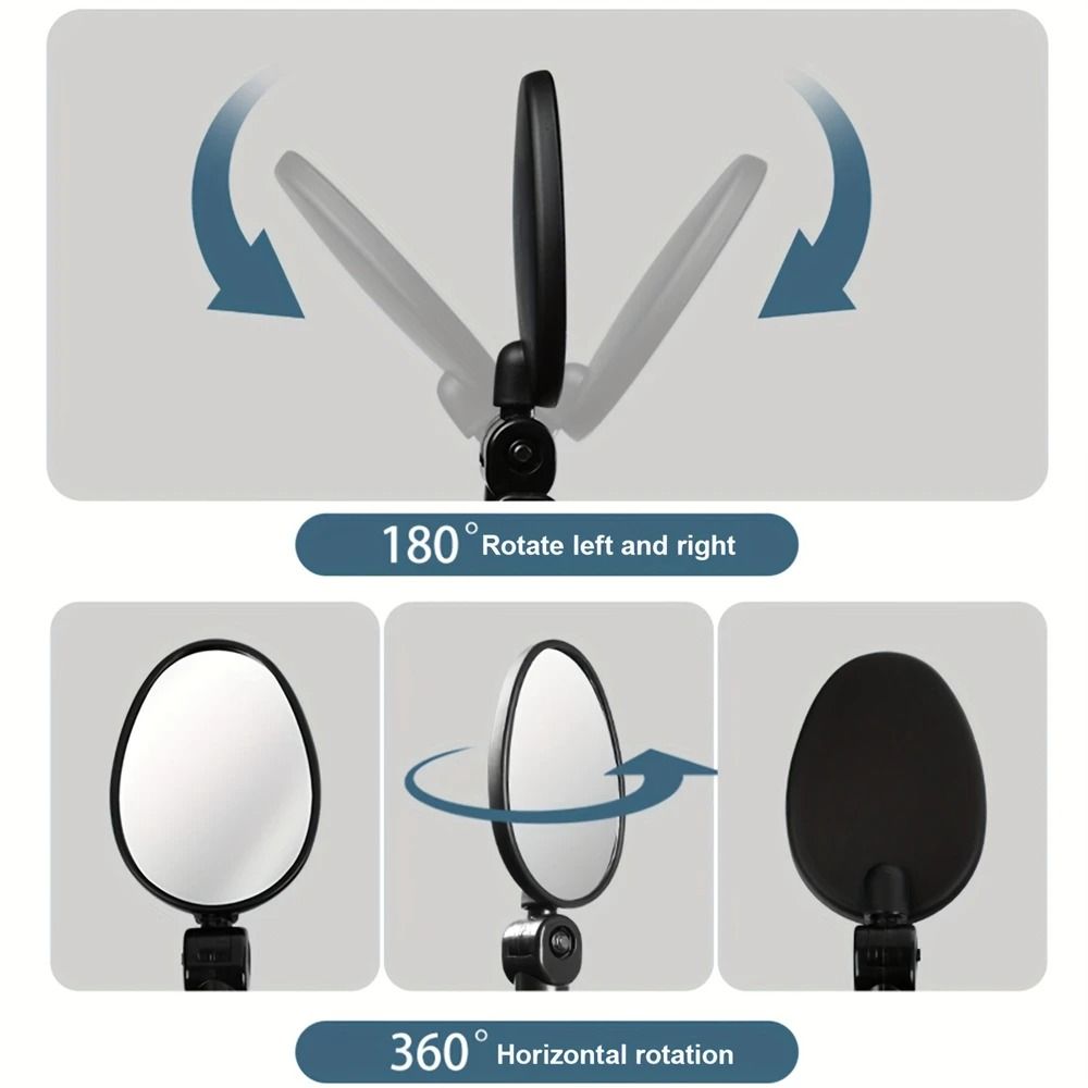 2PCS Bicycle Rearview Mirror 360 Degree Adjustable Rotatable Universal Handlebar Rear View Mirrors 3