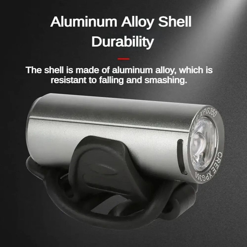 XPG LED Bike Light USB Rechargeable 350 Lumens Front Bicycle Headlight Waterproof Cycling Flashligh 1