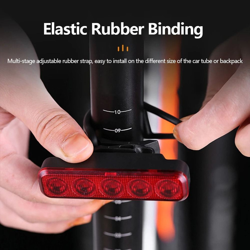 LED Bicycle Tail Light USB TypeC Rechargeable Rear Warning Light For Mountain And Road Bikes 3