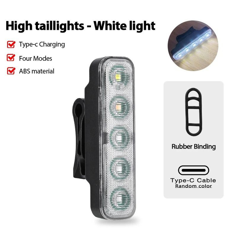 LED Bicycle Tail Light USB TypeC Rechargeable Rear Warning Light For Mountain And Road Bikes 7