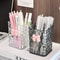 Clear Acrylic Desk Organizer With Bow Accent Pen Holder And Storage Basket For Office Supplies 4