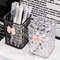 Clear Acrylic Desk Organizer With Bow Accent Pen Holder And Storage Basket For Office Supplies 0