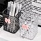 Clear Acrylic Desk Organizer With Bow Accent Pen Holder And Storage Basket For Office Supplies 0