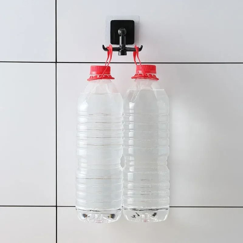 Kitchen Organizer Swivel Hooks Hole Free Multifunctional Rotatable Hooks 5