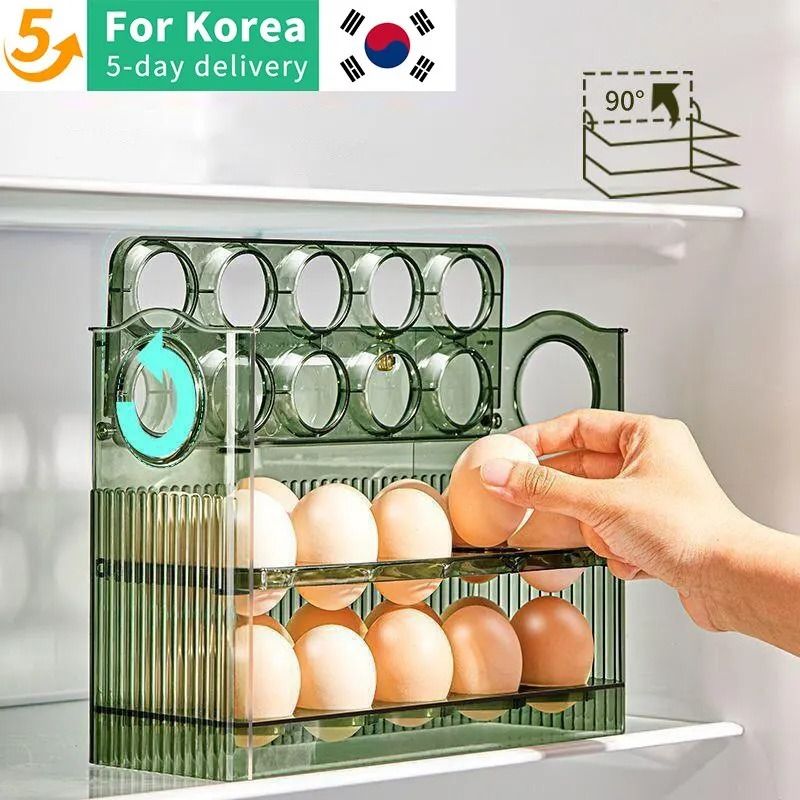 Kitchen Large Capacity Egg Fridge Storage Box Portable Multi Layer Egg Tray Organizer 0