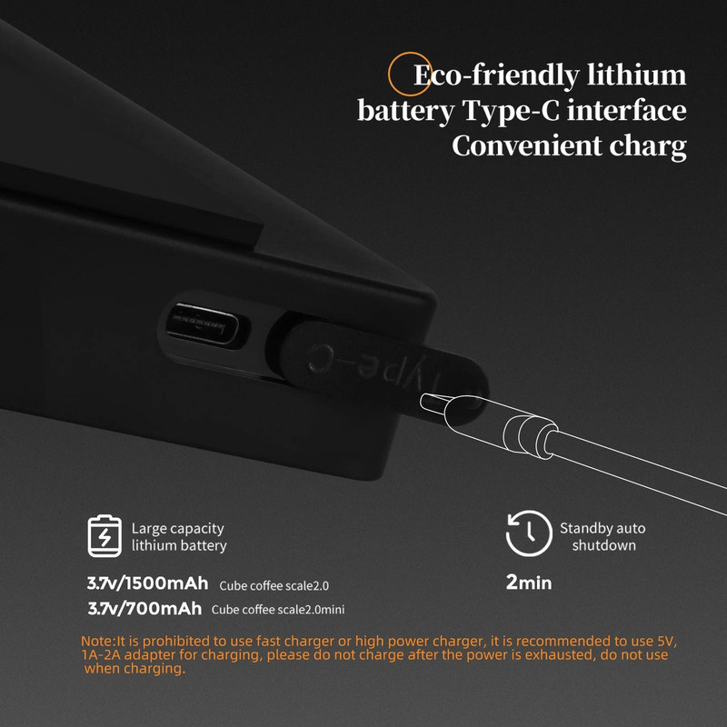 Digital Kitchen Coffee Scale High Precision Rechargeable Barista Scale 4