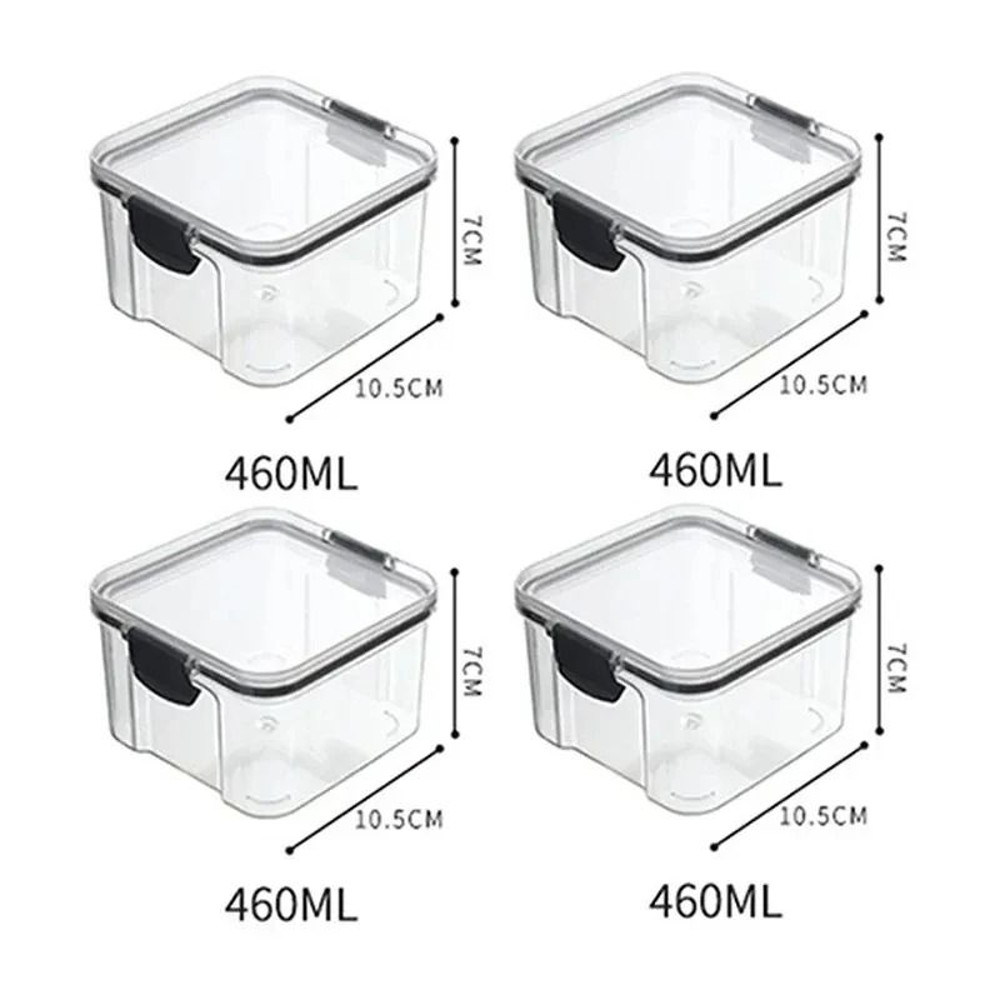 High Quality Sealed Jar Food Storage Box Transparent Plastic Kitchen Organizer 11