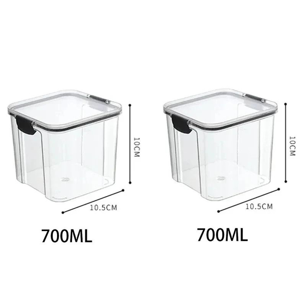 High Quality Sealed Jar Food Storage Box Transparent Plastic Kitchen Organizer 12