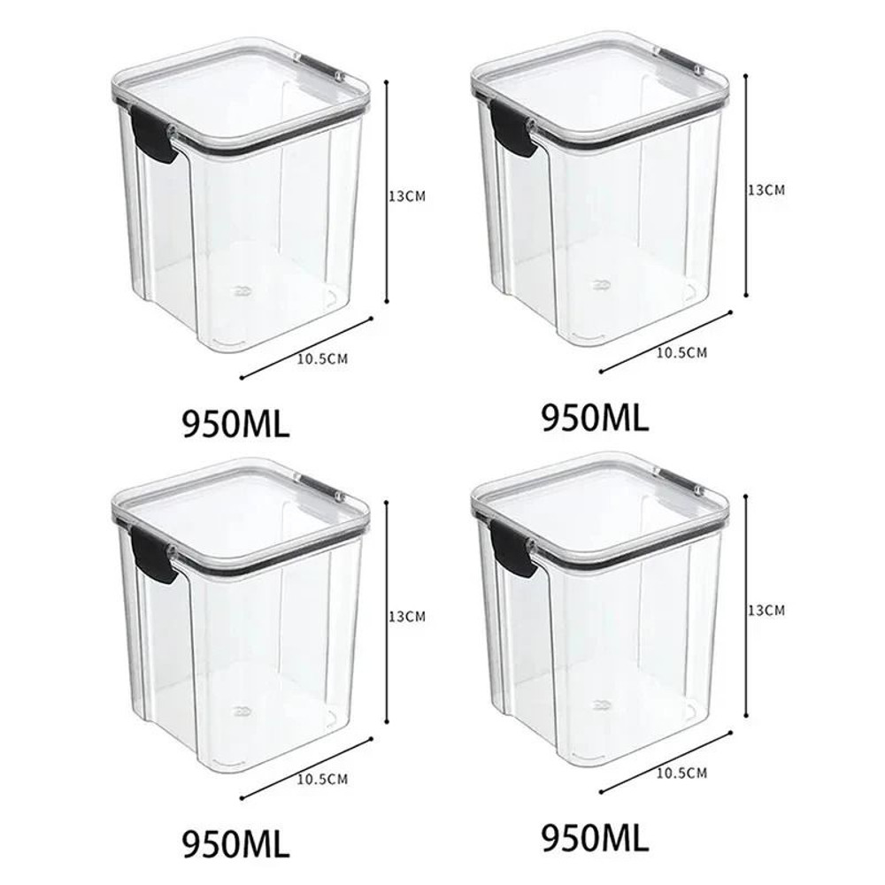 High Quality Sealed Jar Food Storage Box Transparent Plastic Kitchen Organizer 17