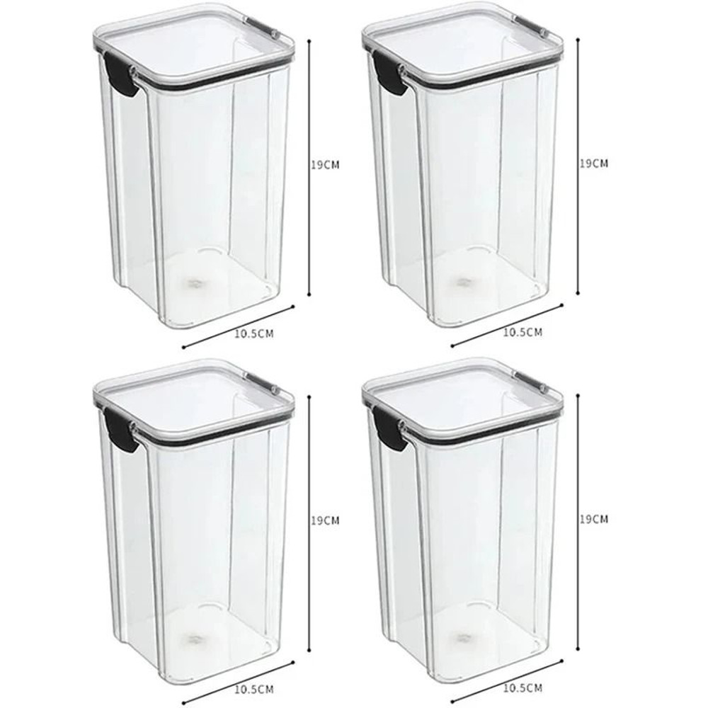 High Quality Sealed Jar Food Storage Box Transparent Plastic Kitchen Organizer 18
