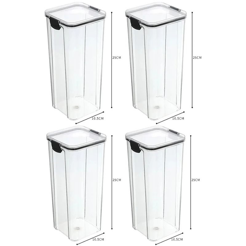 High Quality Sealed Jar Food Storage Box Transparent Plastic Kitchen Organizer 20