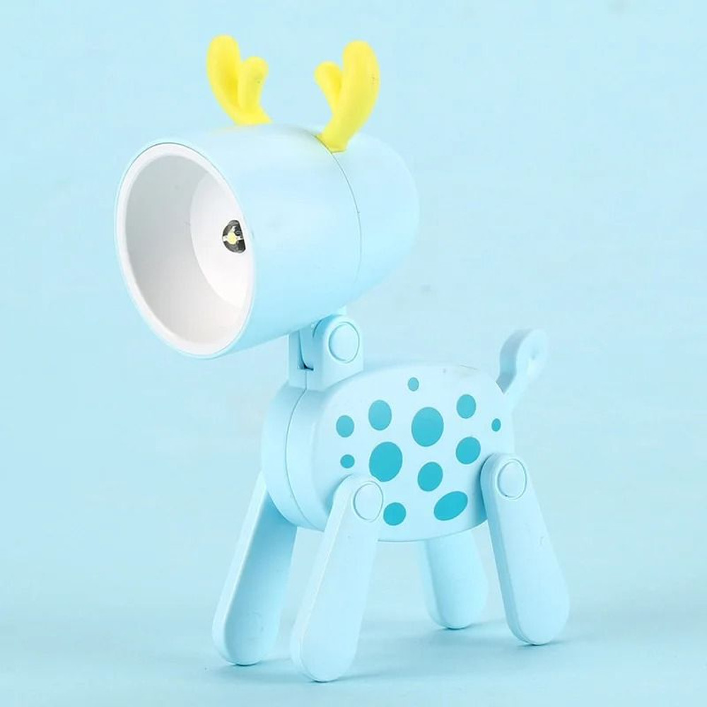 Mini LED Night Light Folding Desk Lamp Cartoon Pet Dog Deer Shape 15
