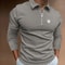 Long Sleeve Zipper Stripe Polo Shirt For Men 8