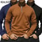 Half Zipper Sweatshirt Long Sleeve Solid Color Pullover For Men 0