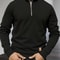 Half Zipper Sweatshirt Long Sleeve Solid Color Pullover For Men 1