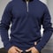 Half Zipper Sweatshirt Long Sleeve Solid Color Pullover For Men 3