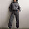 Women Tracksuit Two Piece Set Hooded Sweatshirt And Long Pant 9