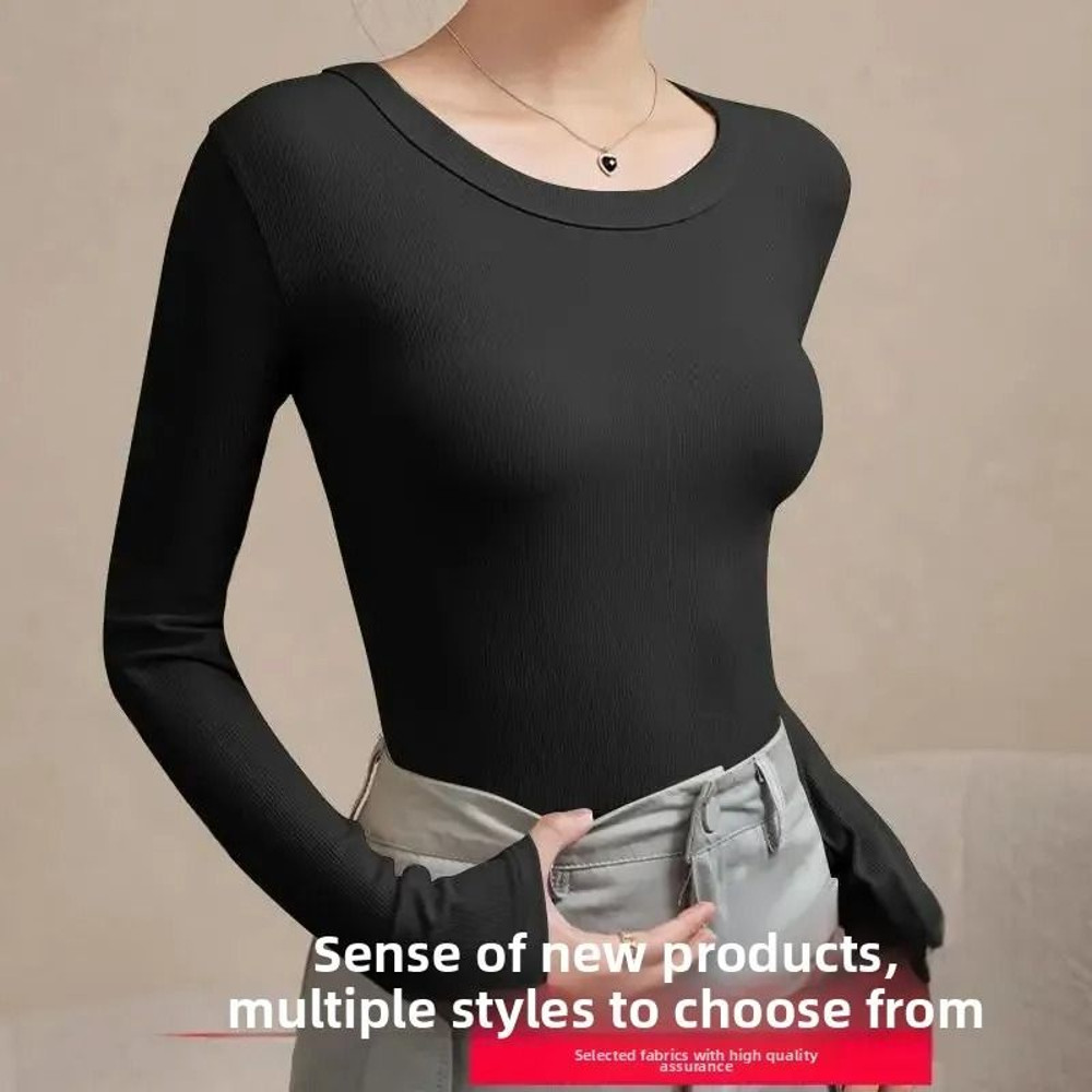 Autumn Winter Slim Fit Long Sleeve Thermal Base Shirt For Women 10