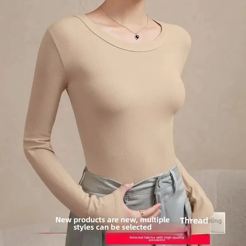 Autumn Winter Slim Fit Long Sleeve Thermal Base Shirt For Women 3