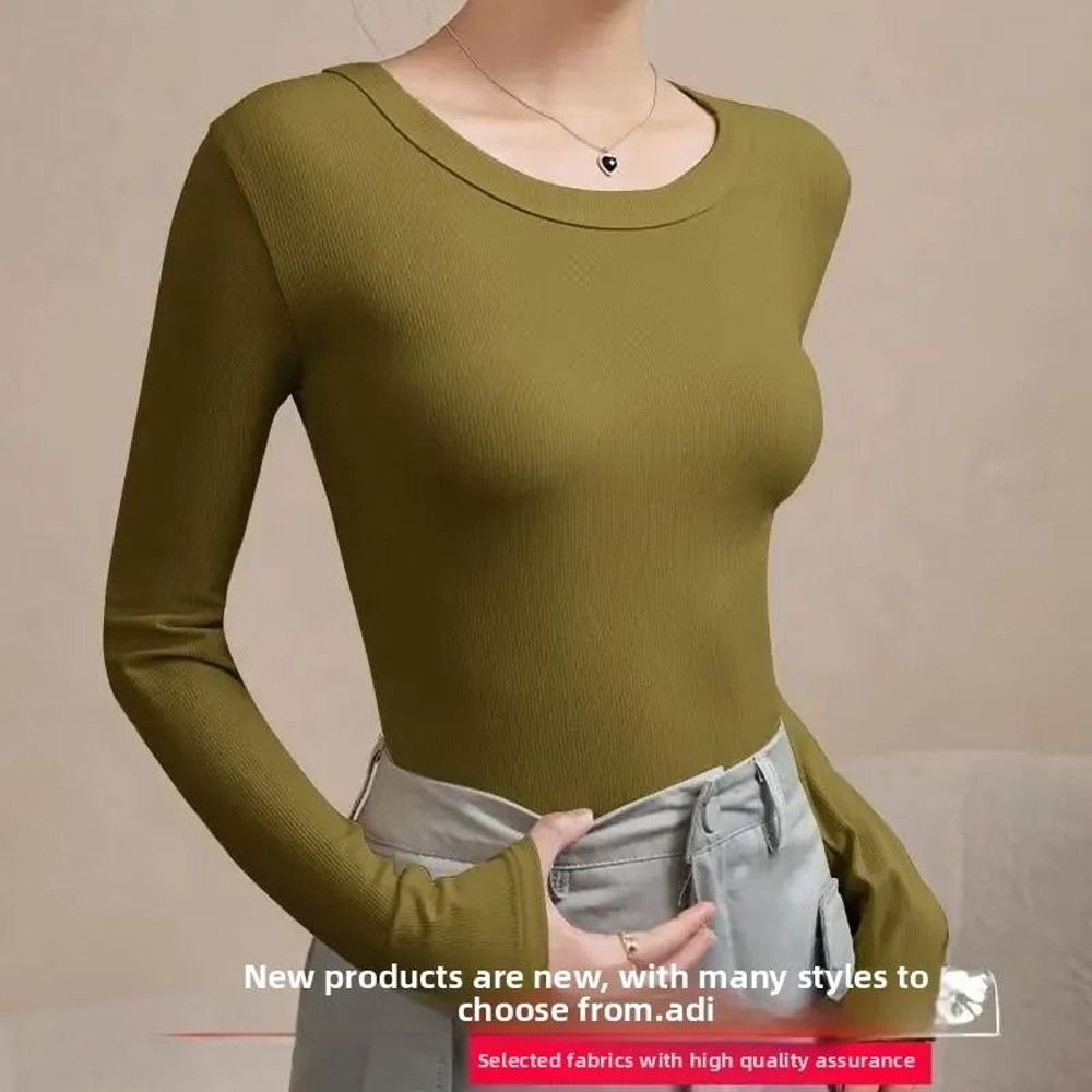 Autumn Winter Slim Fit Long Sleeve Thermal Base Shirt For Women 7